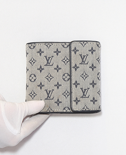 Louis Vuitton Compact Wallet, &pound;75, Accessories, Blue, Canvas, Front view
